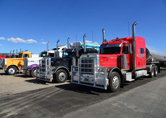 Multiple trucks lined up